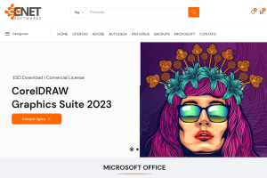 imagem da pagina inicial do ecommerce da Cnet Software