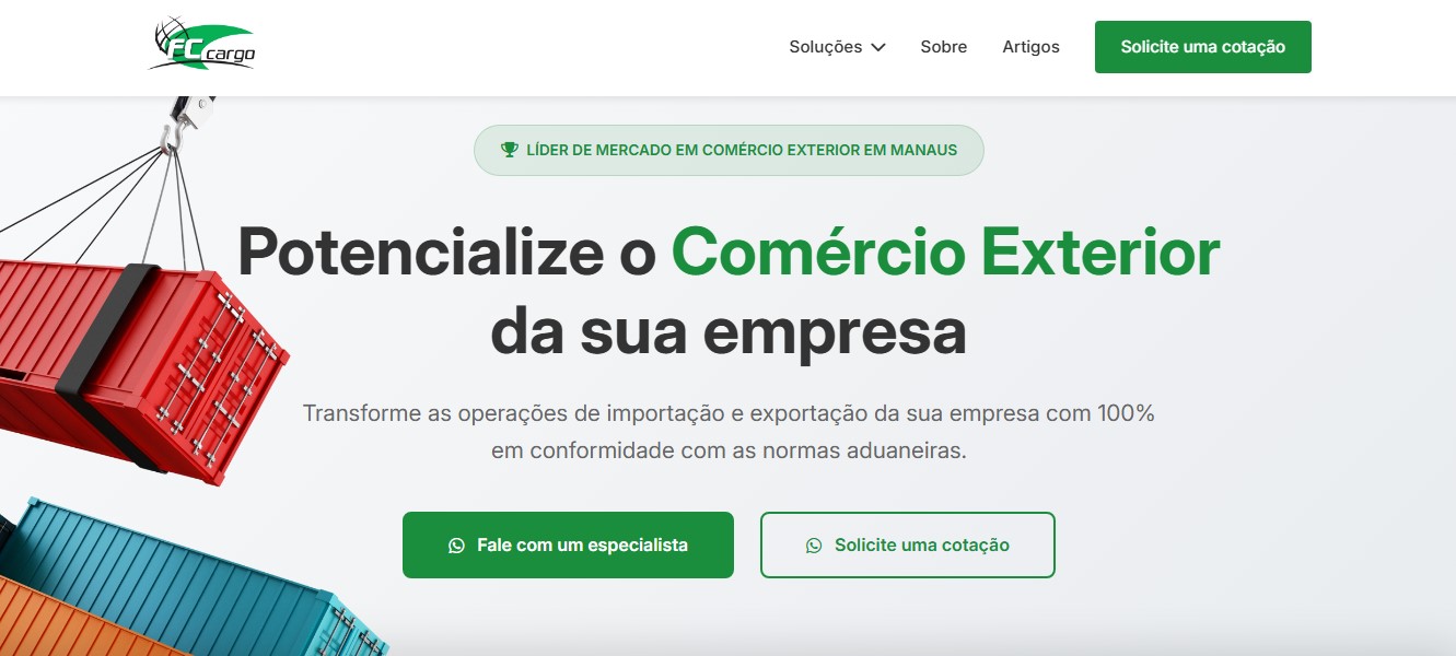 Website para Empresa de Logística Internacional